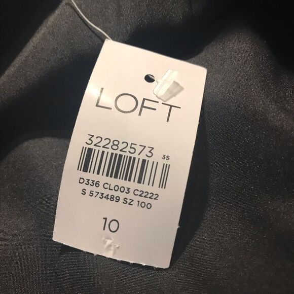 LOFT Mini-Skirt Women's Size 10 Black A-Line Wool Gold Button Pockets NWT - Picture 9 of 9